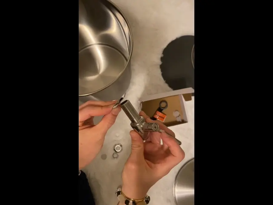 Countertop water filtration components being assembled during a plumbing service visit in Mariposa Altadena