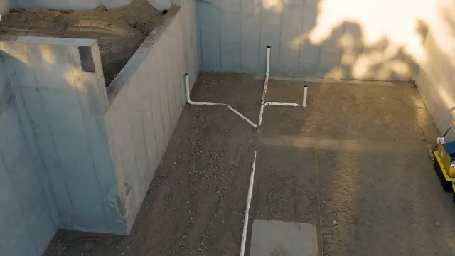 Exposed slab piping and leak detection work on a concrete floor related to Plumbing Services in Altadena, CA