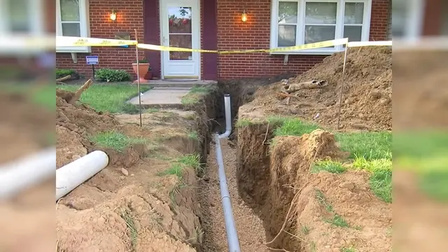 Open sewer trench with new pipe being laid related to Plumbing Services in Altadena, CA