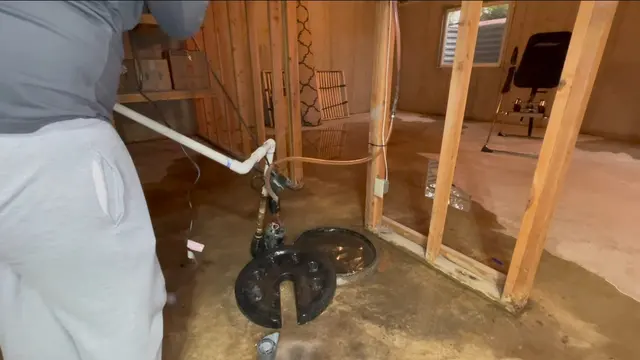 Sump pump basin, discharge pipe, and pump components related to Plumbing Blog: Altadena, Pasadena & SGV