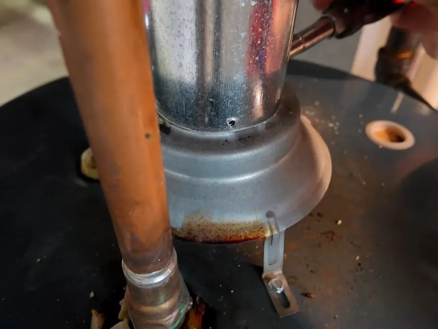 Residential water heater tank, supply lines, and service fittings related to Tankless Water Heater Services in Altadena, CA on the tankless-side-02 section