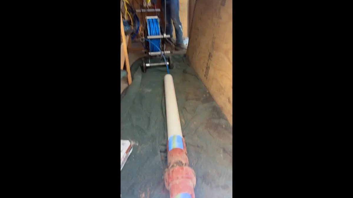 Water service line and meter connection work in soil during a plumbing service visit in Lincoln Crest
